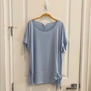 Calvin Klein Blue Relaxed Tie Front Blouse